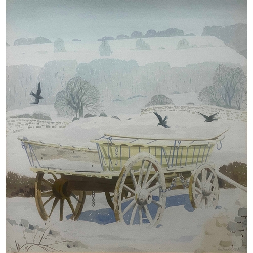 341 - Ernest Michael Dinkel (British, 1894-1983), Old Gloucestershire Wagon in the Snow, signed and dated ... 