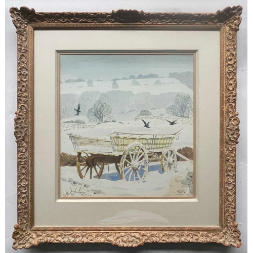 341 - Ernest Michael Dinkel (British, 1894-1983), Old Gloucestershire Wagon in the Snow, signed and dated ... 