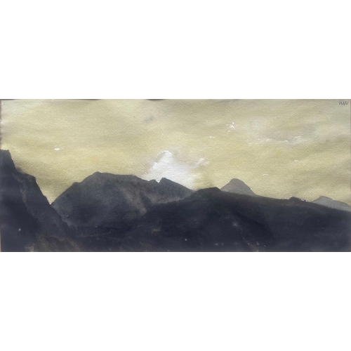 344 - Sir Kyffin Williams R.A. (Welsh, 1918-2006), Sun Over the Glyders, signed with initials u.r., titled... 