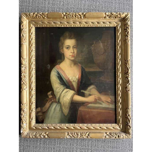 349 - British School, early 18th Century, portrait of a Mary Bolle, aged 14, inscribed Mary Bolle Aetis 14... 