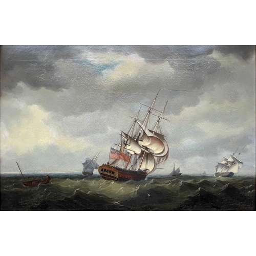 352 - Richard Paton (British, 1717-1791), The 'Repulse', 38 Guns, in the Solent off Calshot as the French ... 