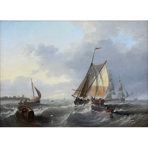 354 - John Wilson Carmichael (British, 1800-1868), Scene off the Dutch Coast, signed and dated 1845 l.r., ... 