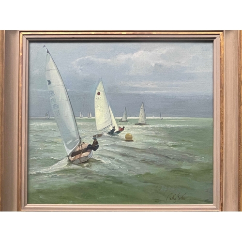 383 - Timothy Easton (British, 1943), Around the Buoy, signed l.r., titled, signed and dated 1997 verso, o... 