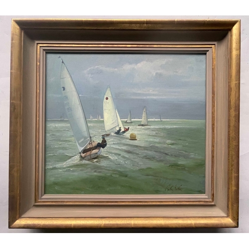 383 - Timothy Easton (British, 1943), Around the Buoy, signed l.r., titled, signed and dated 1997 verso, o... 