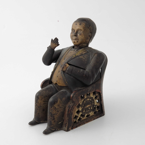 484 - An American 'Tammany' cast iron mechanical money bank, J. & E. Stevens Co, circa 1875, modelled as t... 