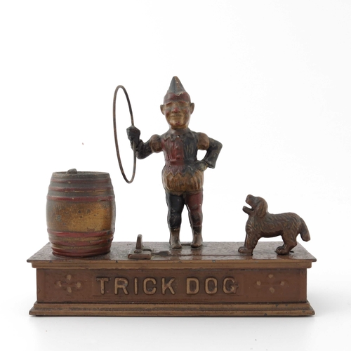 489 - An American 'Trick Dog' cast iron mechanical money bank, Shepard Hardware Co, circa late 19th centur... 