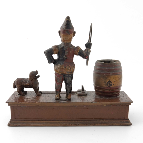 489 - An American 'Trick Dog' cast iron mechanical money bank, Shepard Hardware Co, circa late 19th centur... 