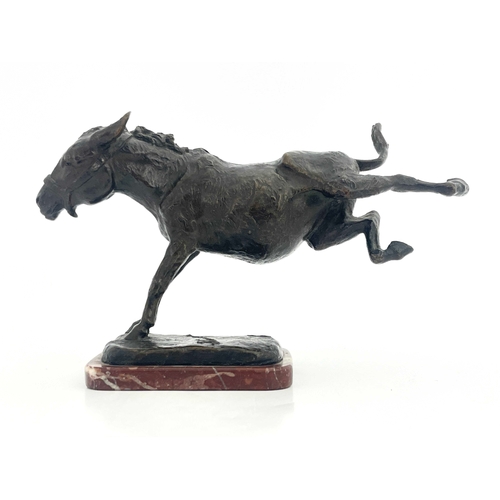 501 - Jacques Froment-Maurice (French, 1864-1947), Rearing Donkey, signed, bronze, with Hebrard Foundry st... 