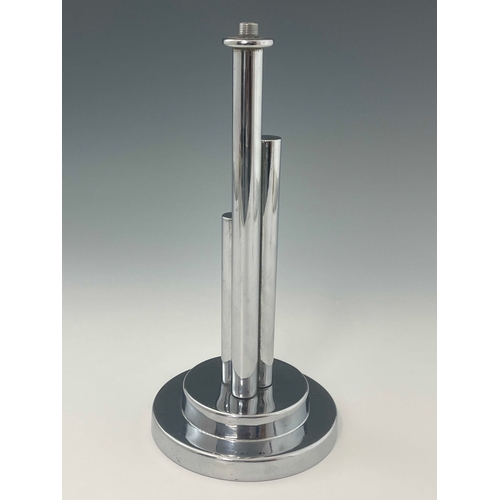 506 - An Art Deco chrome table lamp, BM & Co., Sheffield, circa 1930, stepped tubular cylinder form, on ci... 