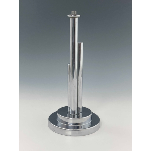 506 - An Art Deco chrome table lamp, BM & Co., Sheffield, circa 1930, stepped tubular cylinder form, on ci... 