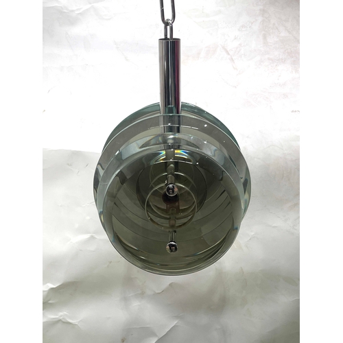 508 - A 20th Century pendant light fitting in the manner of Gio Ponti and Max Ingrand, comprising clear an... 