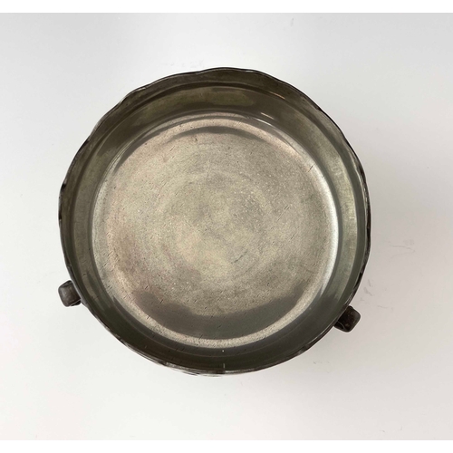 532 - Archibald Knox for Liberty and Co., a Tudric Arts and Crafts pewter bowl, model 01137, cast with kno... 