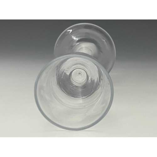 562 - An opaque twist wine glass, circa 1760, the ogee bowl on a single series multi stranded spiral knopp... 