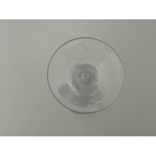 562 - An opaque twist wine glass, circa 1760, the ogee bowl on a single series multi stranded spiral knopp... 