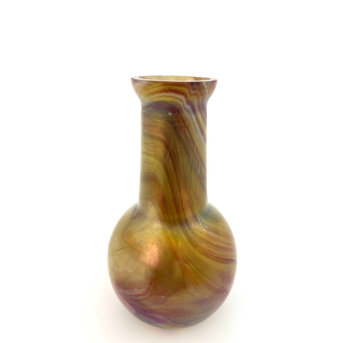 615 - Rindskopf, a Secessionist iridescent glass vase, bulbous form with conical neck and open mouth, marb... 