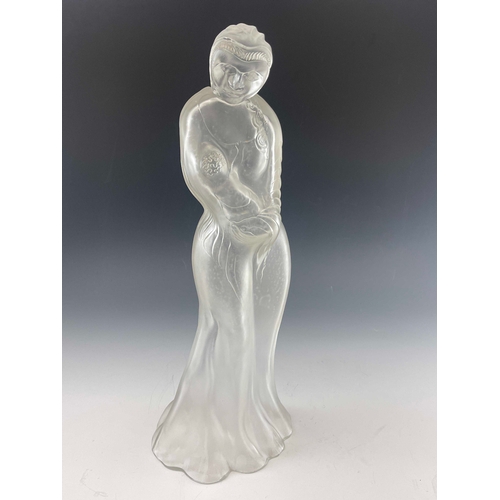 634 - Mother and Child, a frosted glass sculpture by David Smith for Webb Corbett, Mother and Child, a fro... 