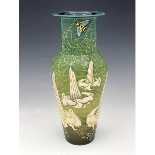 663 - Sally Tuffin for Dennis Chinaworks, Datura pattern vase, Etruscan form, 2002, marked No 1, 41cm high