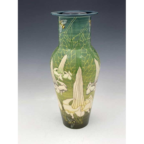 663 - Sally Tuffin for Dennis Chinaworks, Datura pattern vase, Etruscan form, 2002, marked No 1, 41cm high