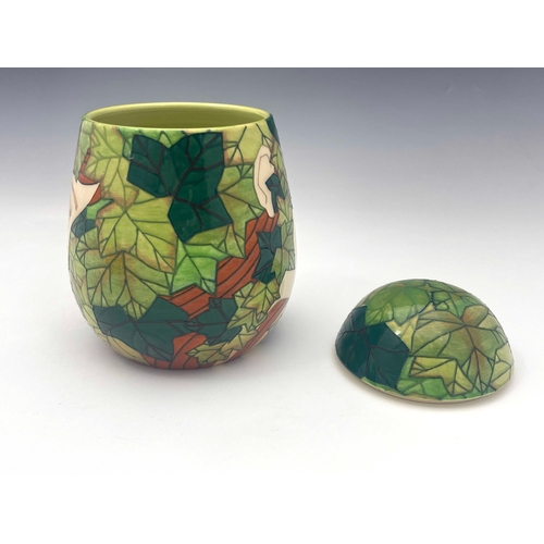 664 - Sally Tuffin for Dennis China Works, a head shaped pot in the Leaves pattern, ovoid form, 2008, mark... 