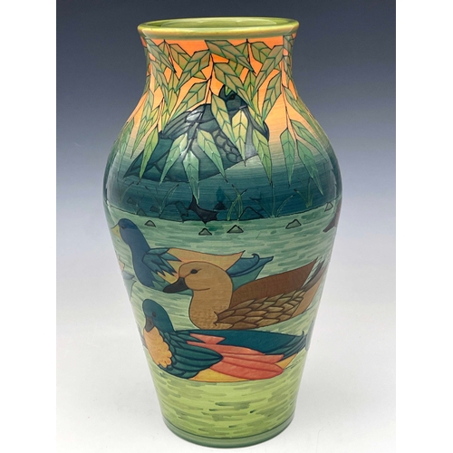 671 - Sally Tuffin for Dennis China Works, Limited Edition vase, baluster form in the Duck Pond pattern, 2... 