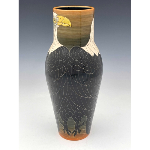 682 - Sally Tuffin for Richard Dennis, Eagle Black vase, large tapered inverse baluster form, 2001, 39.5cm... 