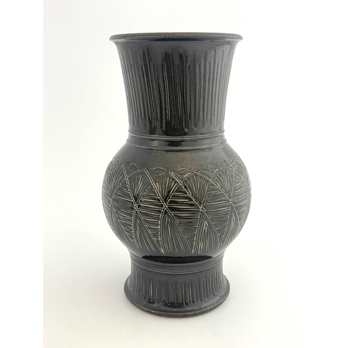 707 - Agnette Hoy for Doulton Lambeth, a stoneware vase, circa 1950s, bulbous form, sgraffito decorated wi... 