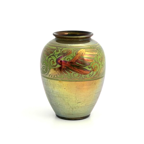 714 - Gordon Forsyth for Pilkington, a Royal Lancastrian lustre vase, 1909, shouldered form, painted with ... 