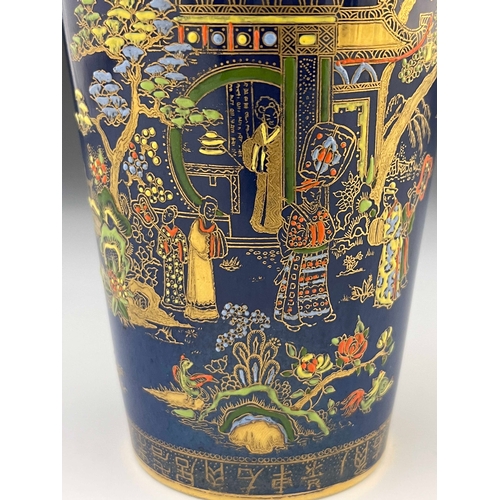 731 - Carlton Ware, probably for Alfred Dunhill, an Art Deco Chinoiserie Bleu Royale cocktail shaker, circ... 