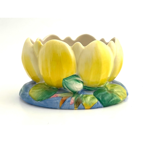 741 - Clarice Cliff for Newport Pottery, a Water Lily bowl, relief moulded, printed Clarice Cliff mark, 22... 