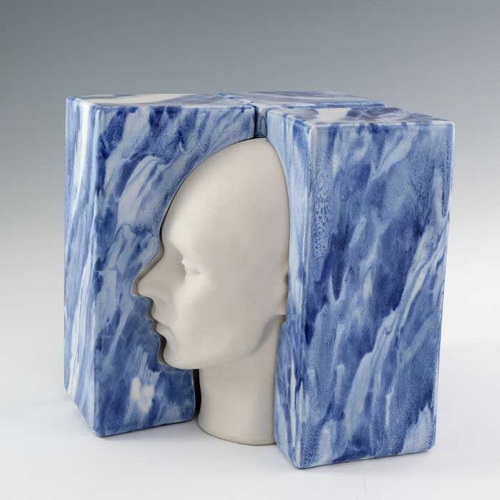 743 -  David Burnham Smith, Ice Man, a modelled porcelain three dimensional sculpture, fashioned as a bis... 