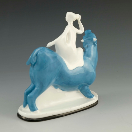 758 - Percy Brown for Minton, Woman on Bull, a prototype porcelain study, circa 1950