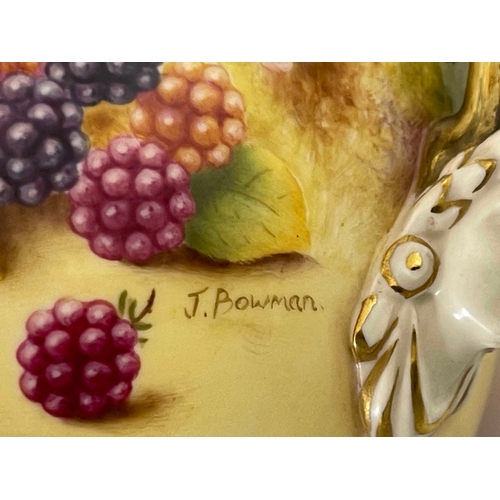 785 - Jason Bowman for Royal Worcester, a fruit painted vase and cover, circa 2000, globular pedestal twin... 