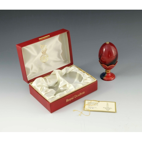 815 - A Royal Doulton flambé egg, boxed No754