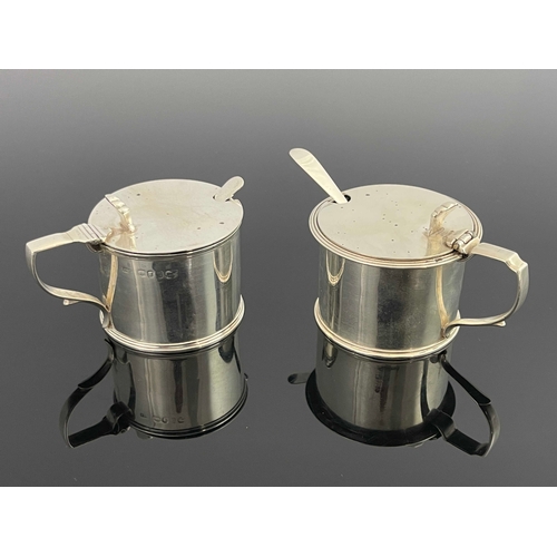 22 - Two Victorian silver mustard pots, Benoni Stephens, London 1840, John James Keith, London 1845, cyli... 