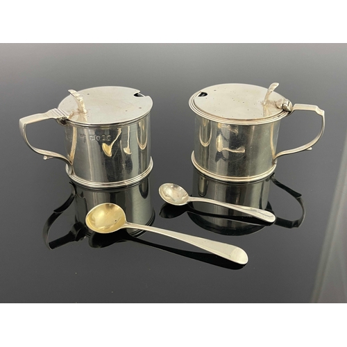 22 - Two Victorian silver mustard pots, Benoni Stephens, London 1840, John James Keith, London 1845, cyli... 