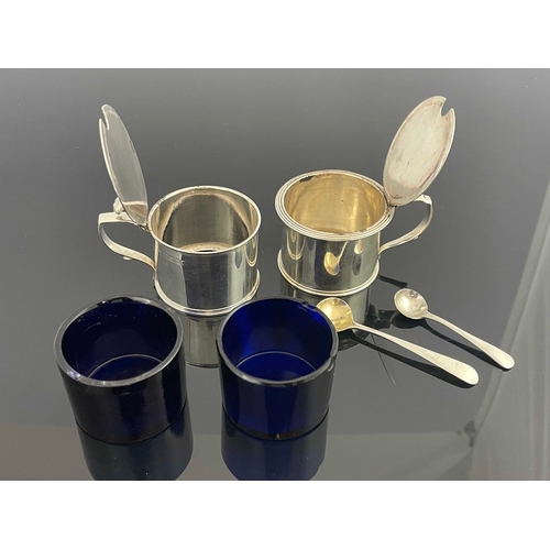 22 - Two Victorian silver mustard pots, Benoni Stephens, London 1840, John James Keith, London 1845, cyli... 