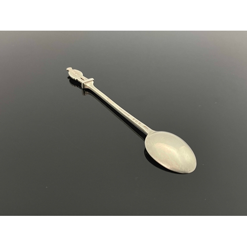 37 - Liberty and Co., an enamelled silver figural tea spoon, Birmingham 1915, for the Injured Veterans Fu... 