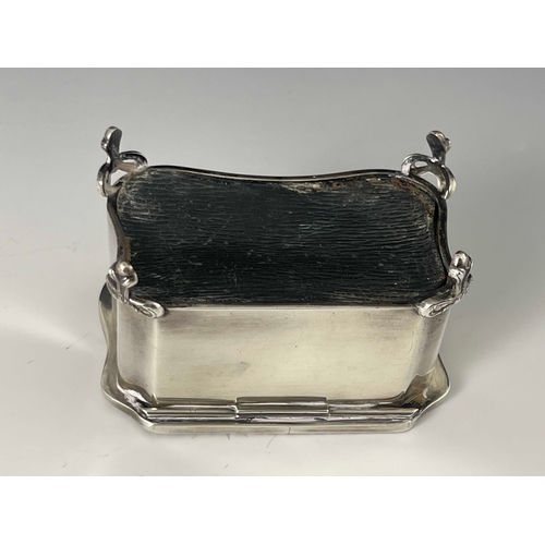 46 - An Edwardian silver and tortoiseshell jewel box, Levi and Salaman, Birmingham 1910, serpentine cubid... 