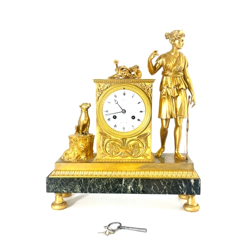 274 - Antoine Ravrio, a late 19th Century French gilt ormolu bracket clock, circa 1870, of Empire Revival ... 