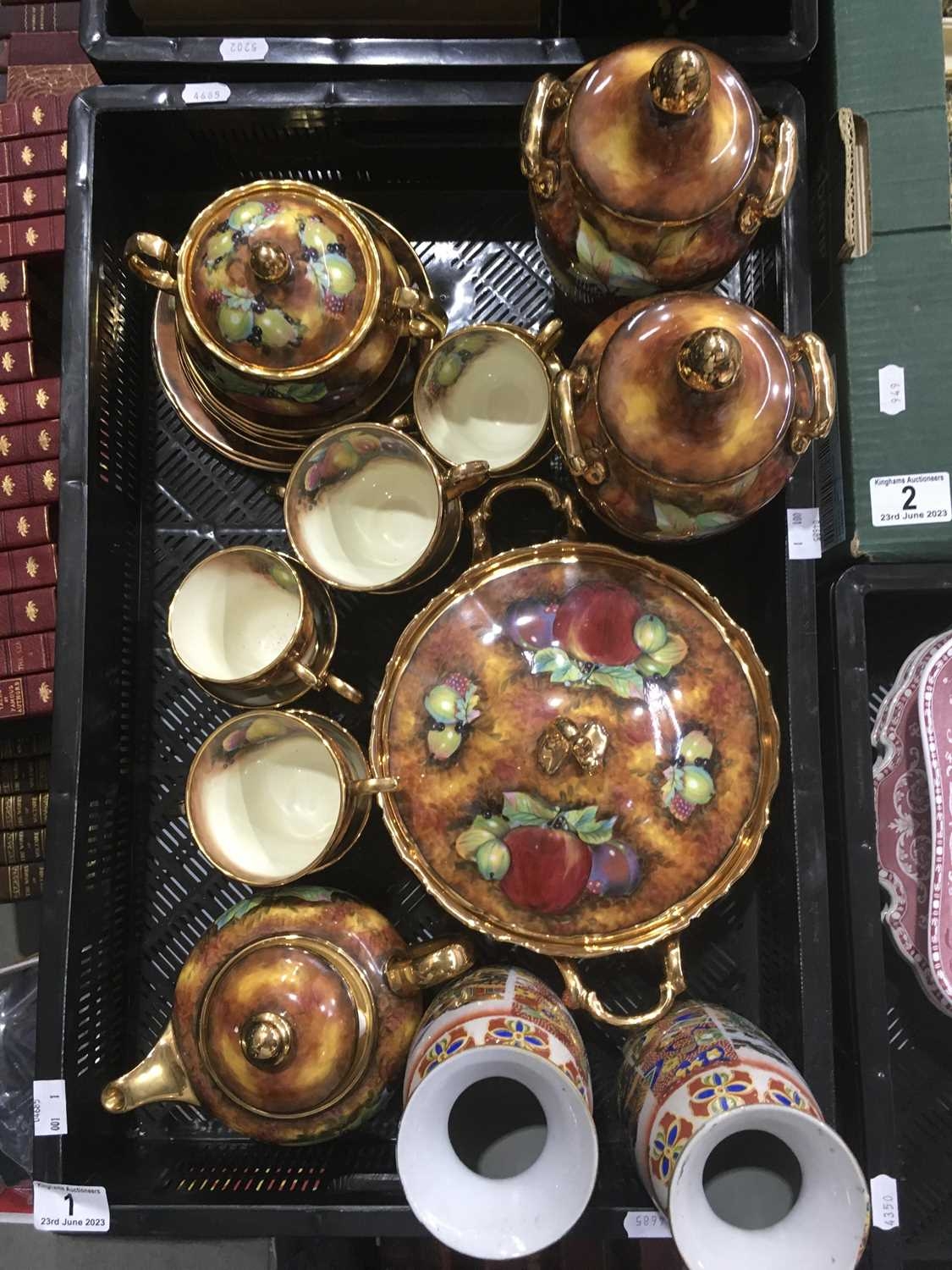 Raymond Everill & Sons, a fruit Evesham style tea set, to include