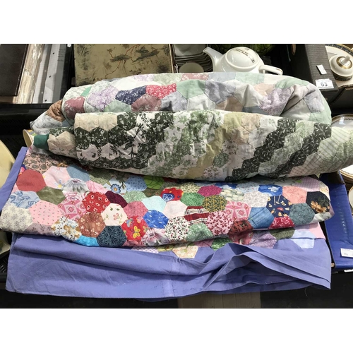 62 - A quantity of hand sown patchwork quilt bed spreads