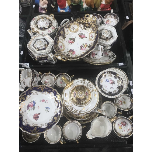 88 - Staffordshire tea and dinner ware, including Ridgway 893 pattern comport, various Coalport and Spode... 