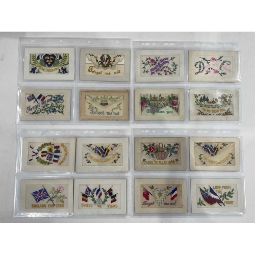 139A - An extensive collection of WWI French and Belgian silk-work postcards, including valentine, remembra... 