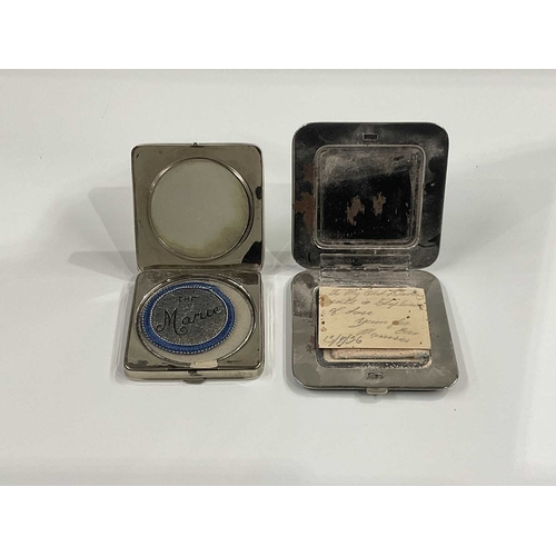 139C - A collection of items associated with R.M.S Queen Mary including a Marie powder compact with pearles... 