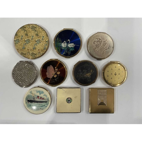 139D - A collection of powder compacts, including Stratton 'RMS Queen Mary, Dubarry enamelled compact with ... 