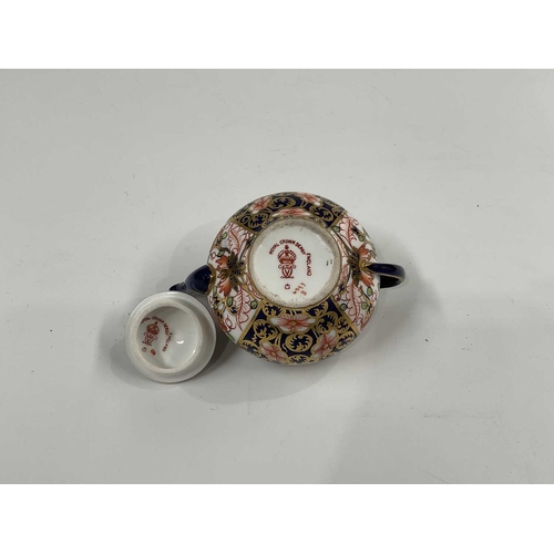 180C - A Royal Crown Derby Witches Pattern miniature teapot and cover, date code for 1913, 5cm high