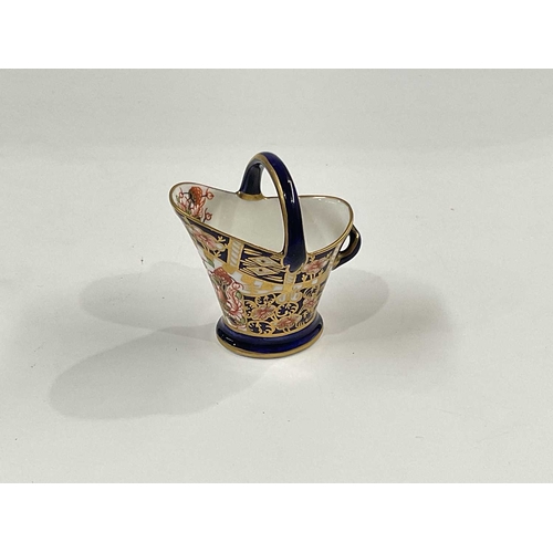 180E - A Royal Crown Derby witches pattern miniature coal scuttle, pattern No. 6299, date code for 1922, bl... 