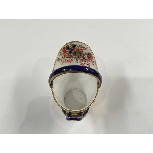 180E - A Royal Crown Derby witches pattern miniature coal scuttle, pattern No. 6299, date code for 1922, bl... 