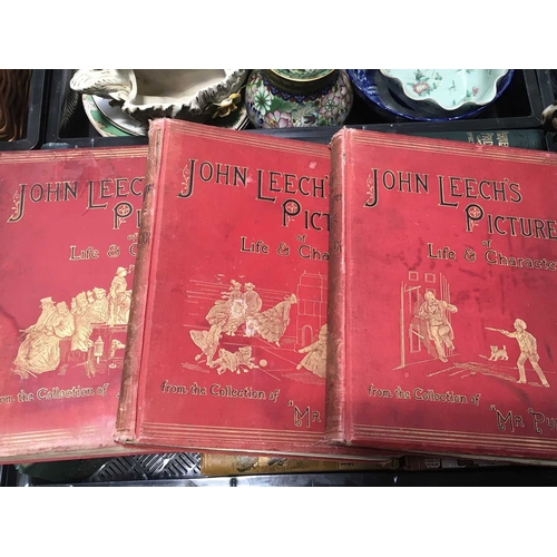 184 - John Leech's Pictures of Life & Character from the Collection of Mr Punch, gilt red cloth bindings (... 