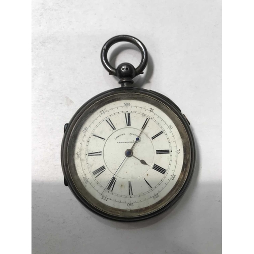 243 - A late Victorian open faced centre seconds pocket chronograph, key-wind, the case Chester 1888